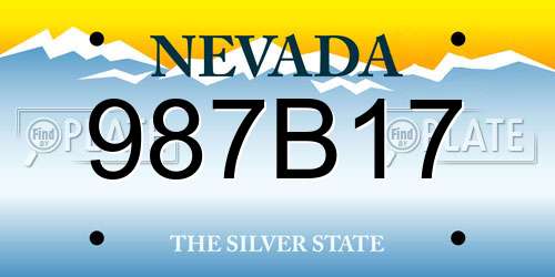 987B17 Nevada License Plate