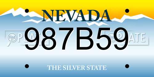987B59 Nevada License Plate