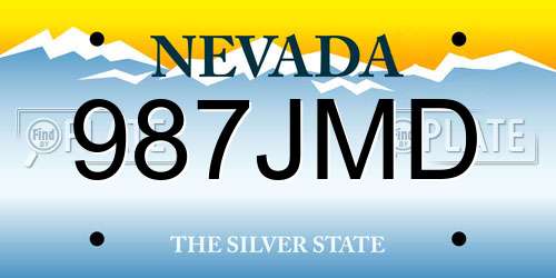987JMD Nevada License Plate