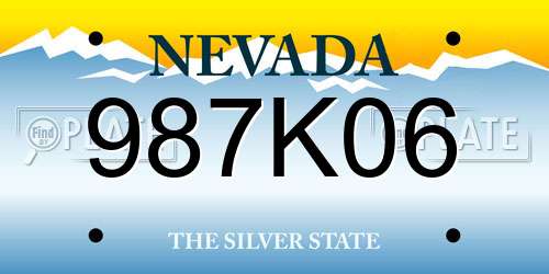 987K06 Nevada License Plate