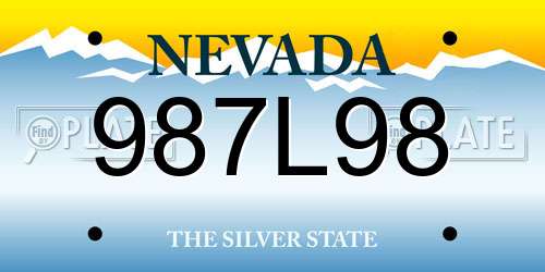 987L98 Nevada License Plate