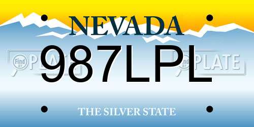 987LPL Nevada License Plate