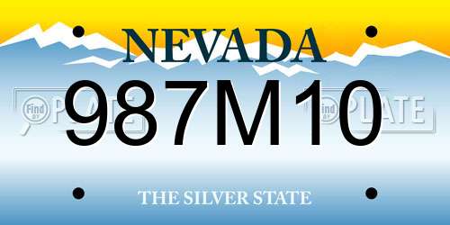 987M10 Nevada License Plate