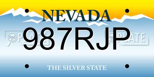 987RJP Nevada License Plate