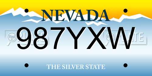 987YXW Nevada License Plate