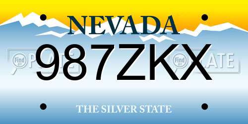 987ZKX Nevada License Plate