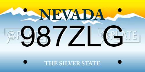 987ZLG Nevada License Plate