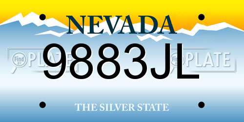 9883JL Nevada License Plate
