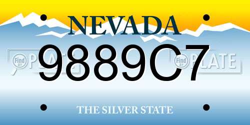 9889C7 Nevada License Plate