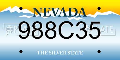 988C35 Nevada License Plate