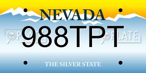 988TPT Nevada License Plate