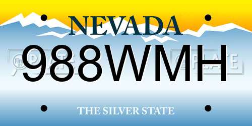 988WMH Nevada License Plate