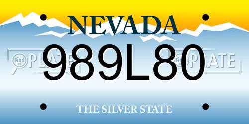 989L80 Nevada License Plate