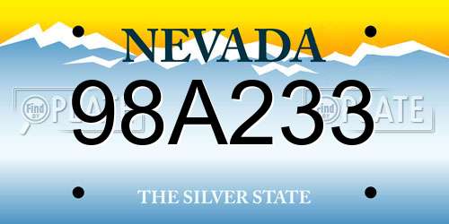 98A233 Nevada License Plate