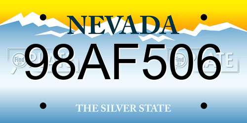 98AF506 Nevada License Plate