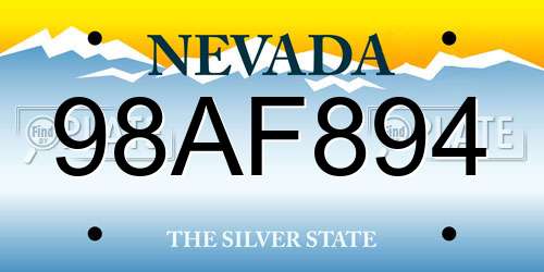 98AF894 Nevada License Plate