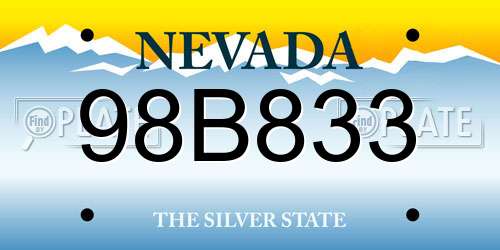 98B833 Nevada License Plate