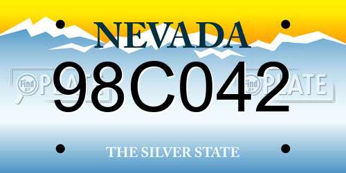 98C042 Nevada License Plate