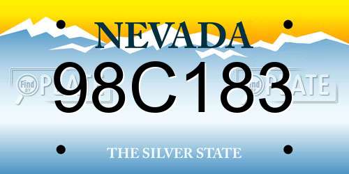 98C183 Nevada License Plate
