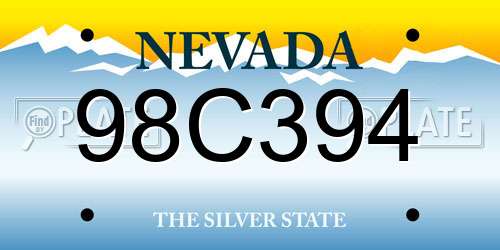 98C394 Nevada License Plate