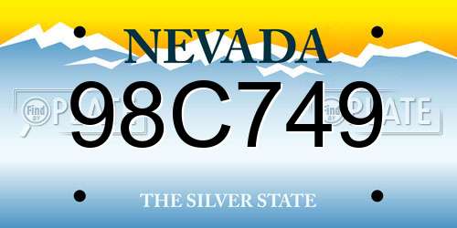 98C749 Nevada License Plate