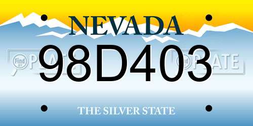 98D403 Nevada License Plate
