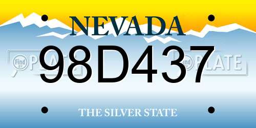 98D437 Nevada License Plate