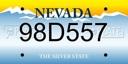 98D557 Nevada License Plate