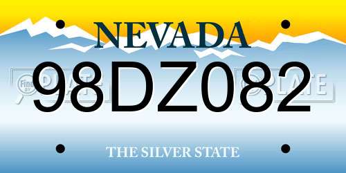98DZ082 Nevada License Plate
