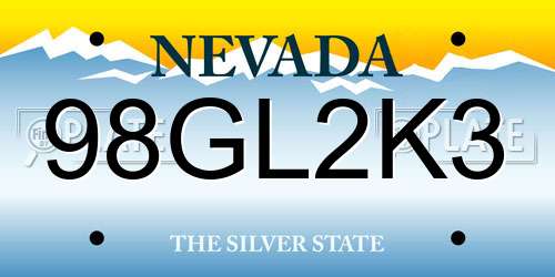 98GL2K3 Nevada License Plate