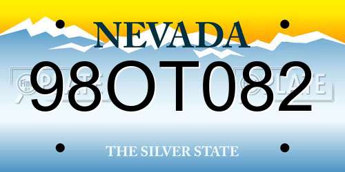 98OT082 Nevada License Plate