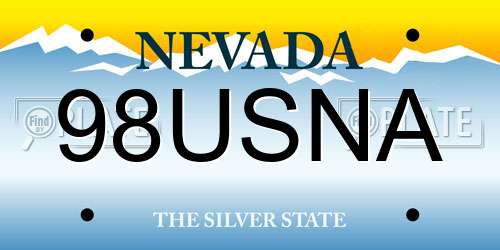 98USNA Nevada License Plate