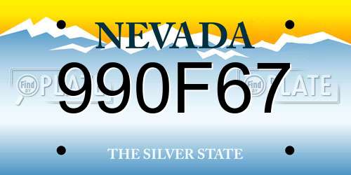 990F67 Nevada License Plate