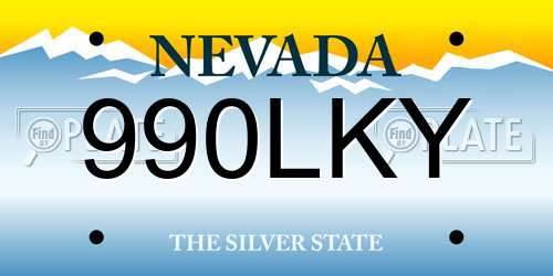 990LKY Nevada License Plate