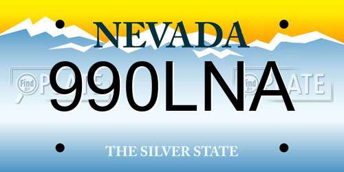 990LNA Nevada License Plate