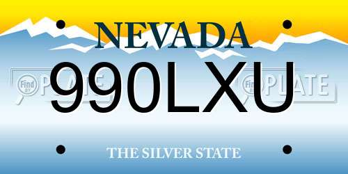 990LXU Nevada License Plate