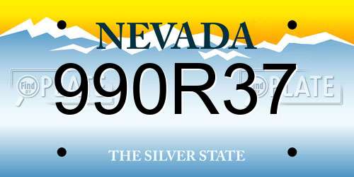 990R37 Nevada License Plate