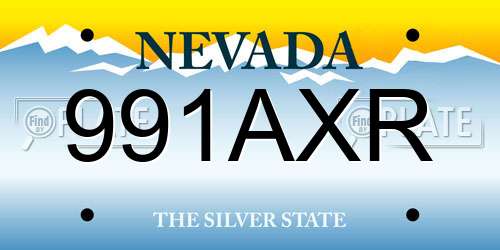 991AXR Nevada License Plate
