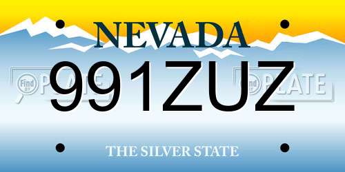 991ZUZ Nevada License Plate