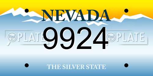 9924 Nevada License Plate
