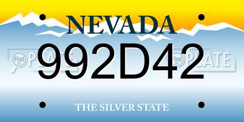 992D42 Nevada License Plate