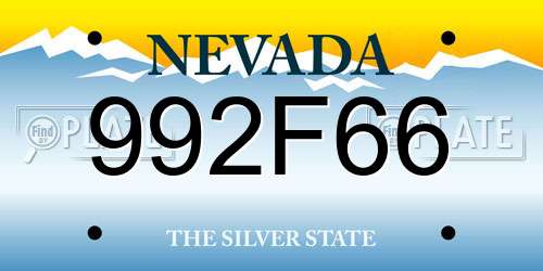 992F66 Nevada License Plate