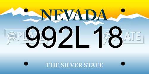 992L18 Nevada License Plate