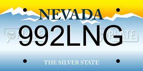 992LNG Nevada License Plate