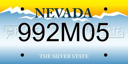 992M05 Nevada License Plate