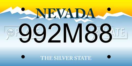 992M88 Nevada License Plate