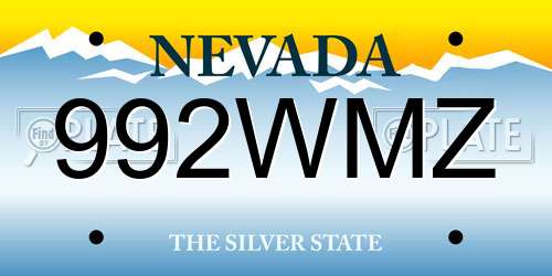 992WMZ Nevada License Plate