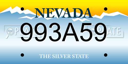 993A59 Nevada License Plate