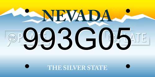 993G05 Nevada License Plate