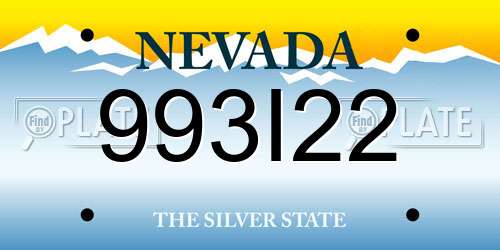 993I22 Nevada License Plate